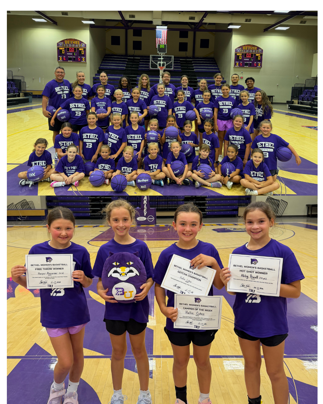 GIRLS BASKETBALL CAMP WINNERS- FIRST THROUGH FIFTH GRADE