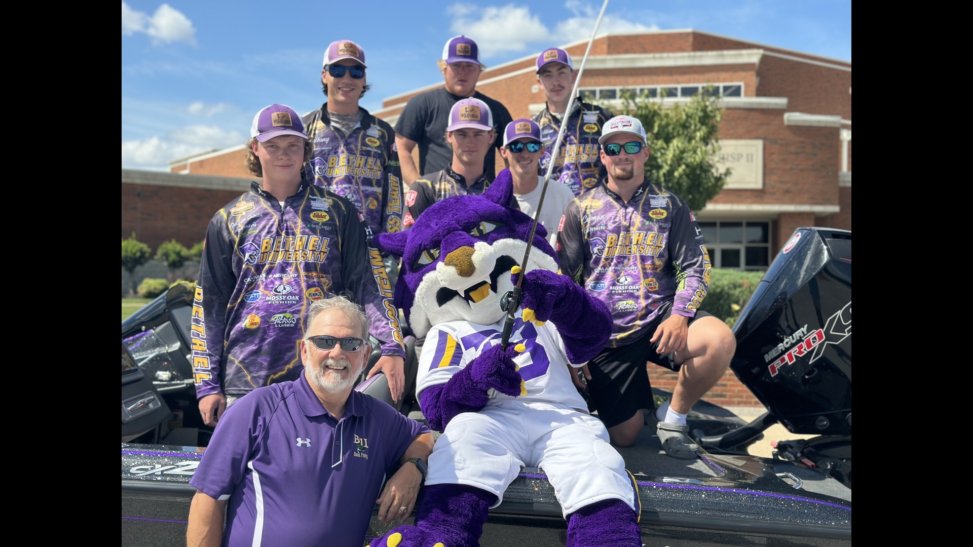 Coach Mason, Rowdy and Bass Cats Welcome Basmasters to Campus